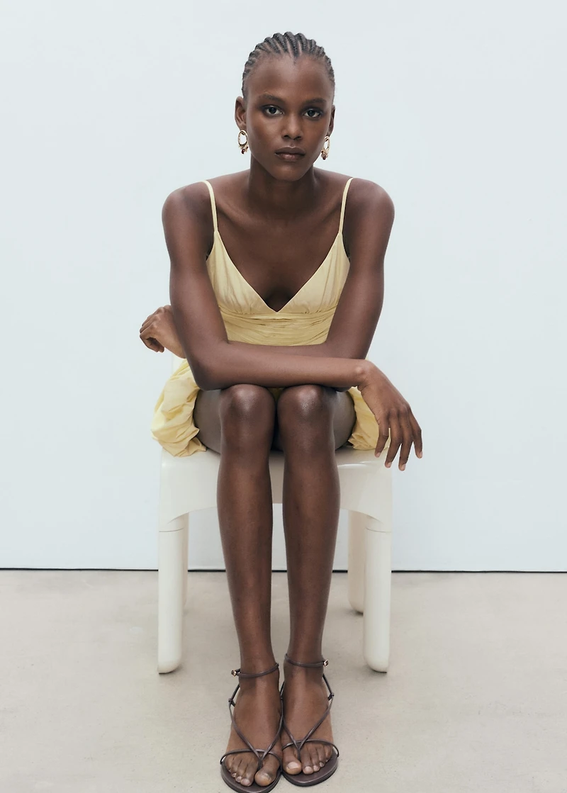 Gathered balloon dress