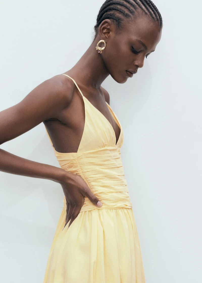 Gathered balloon dress