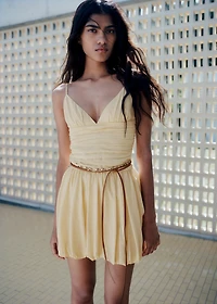 Gathered balloon dress