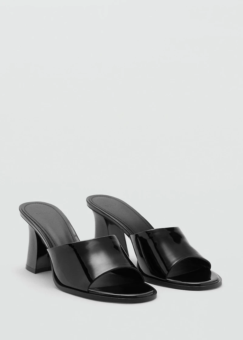 Patent leather high-heeled sandals