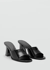 Patent leather high-heeled sandals