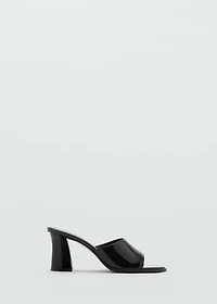 Patent leather high-heeled sandals