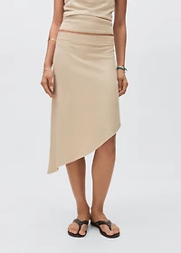 Asymmetrical lurex skirt