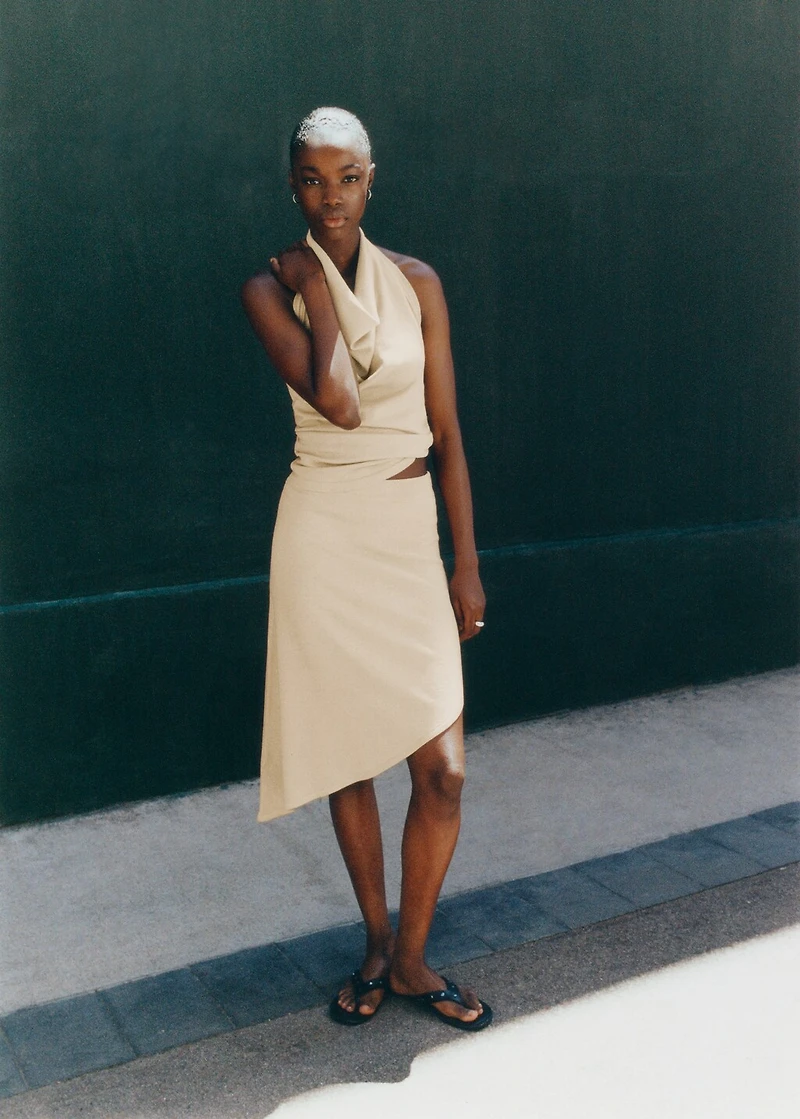 Asymmetrical lurex skirt