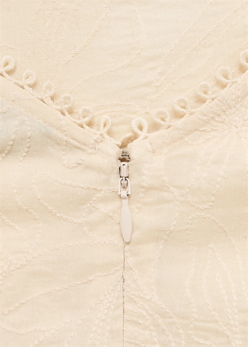 Embroidered midi dress