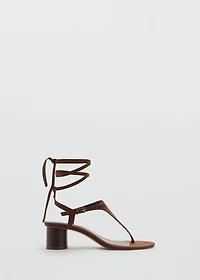 Suede leather heeled sandal