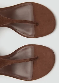 Suede leather heeled sandal
