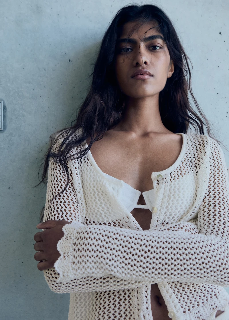 Crochet cardigan with buttons