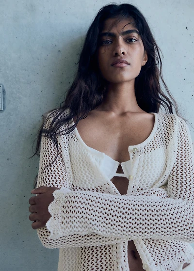 Crochet cardigan with buttons