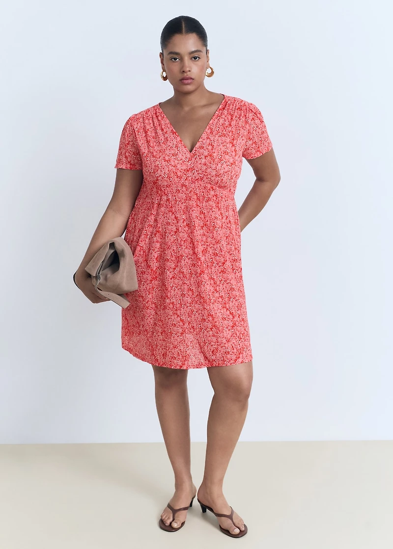 Printed V-neck dress