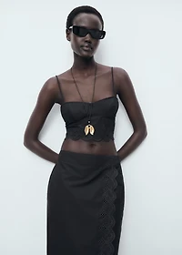 Embroidered crop top