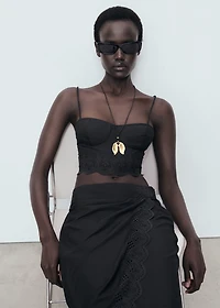 Embroidered crop top