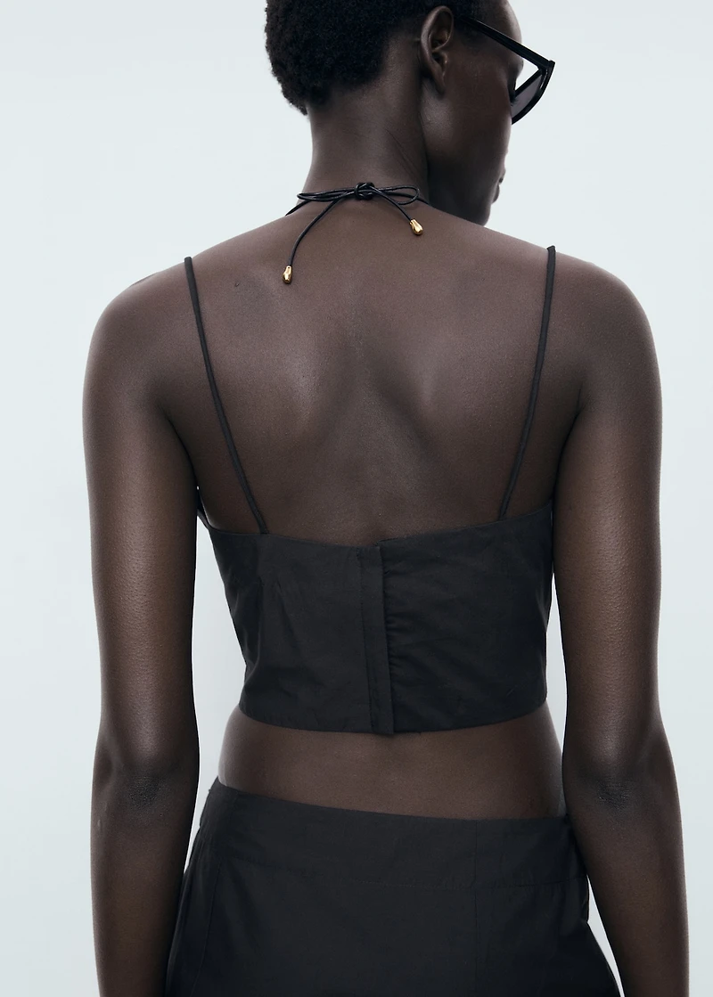 Embroidered crop top