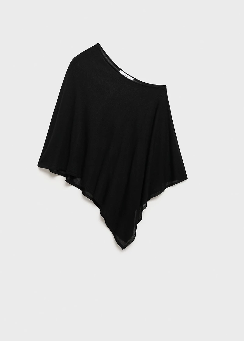Asymmetrical knitted cape