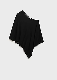 Asymmetrical knitted cape