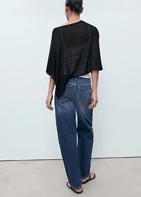 Asymmetrical knitted cape