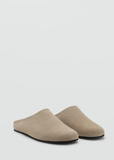 Suede leather clogs