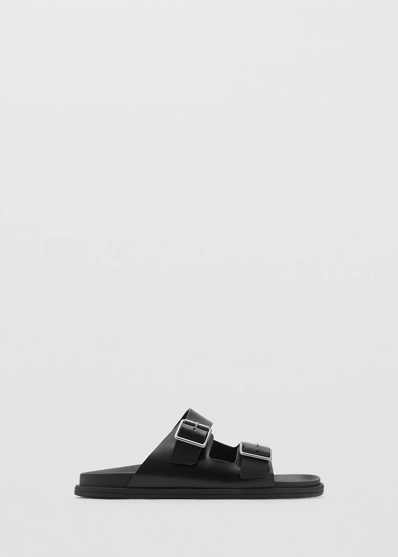 Buckles leather sandal