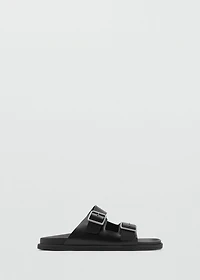 Buckles leather sandal
