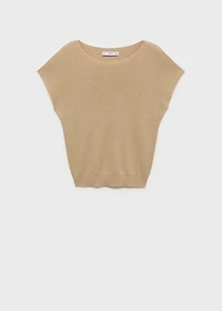 Short-sleeved fine-knit sweater