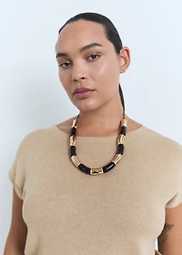 Short-sleeved fine-knit sweater