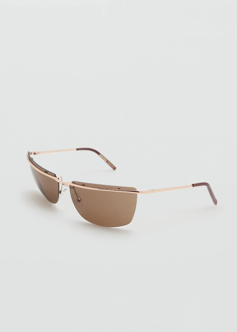 Frameless sunglasses with metal temples