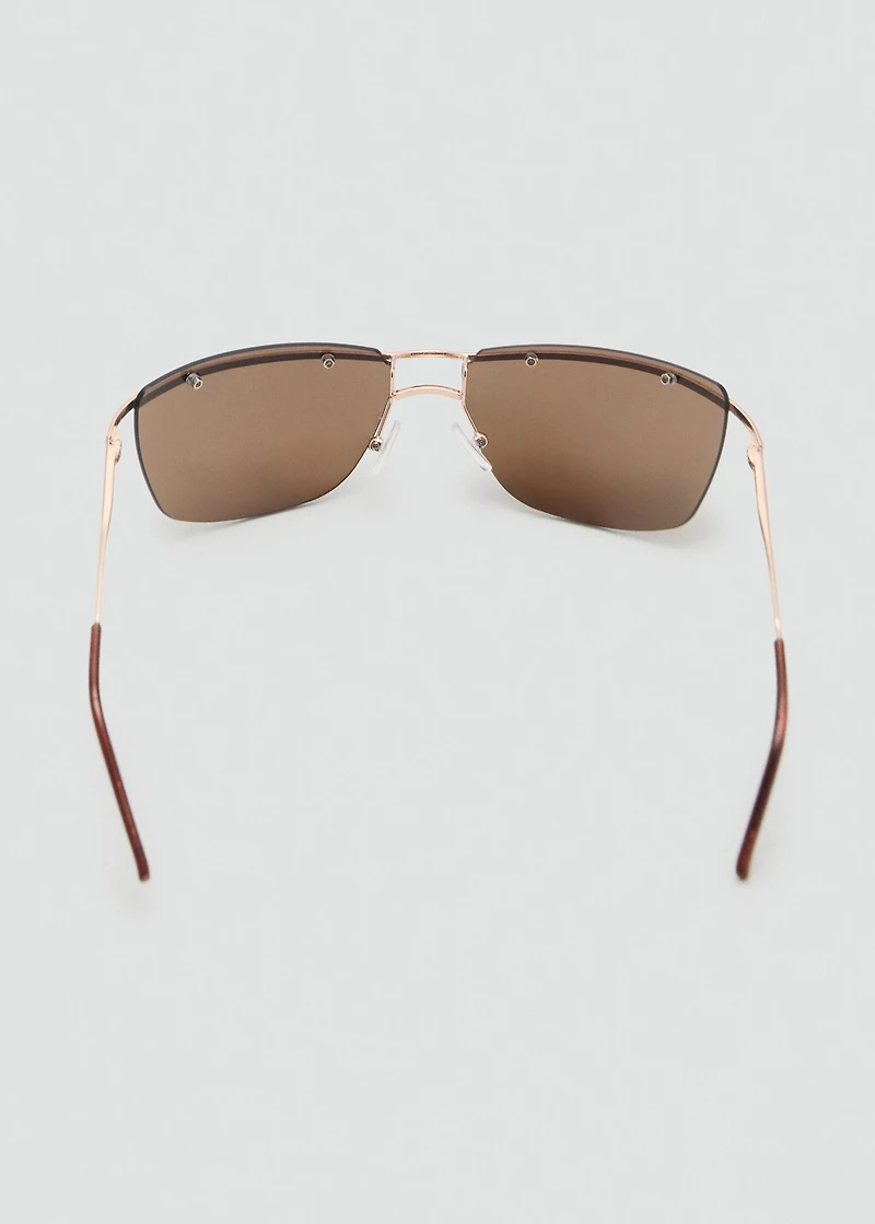Frameless sunglasses with metal temples