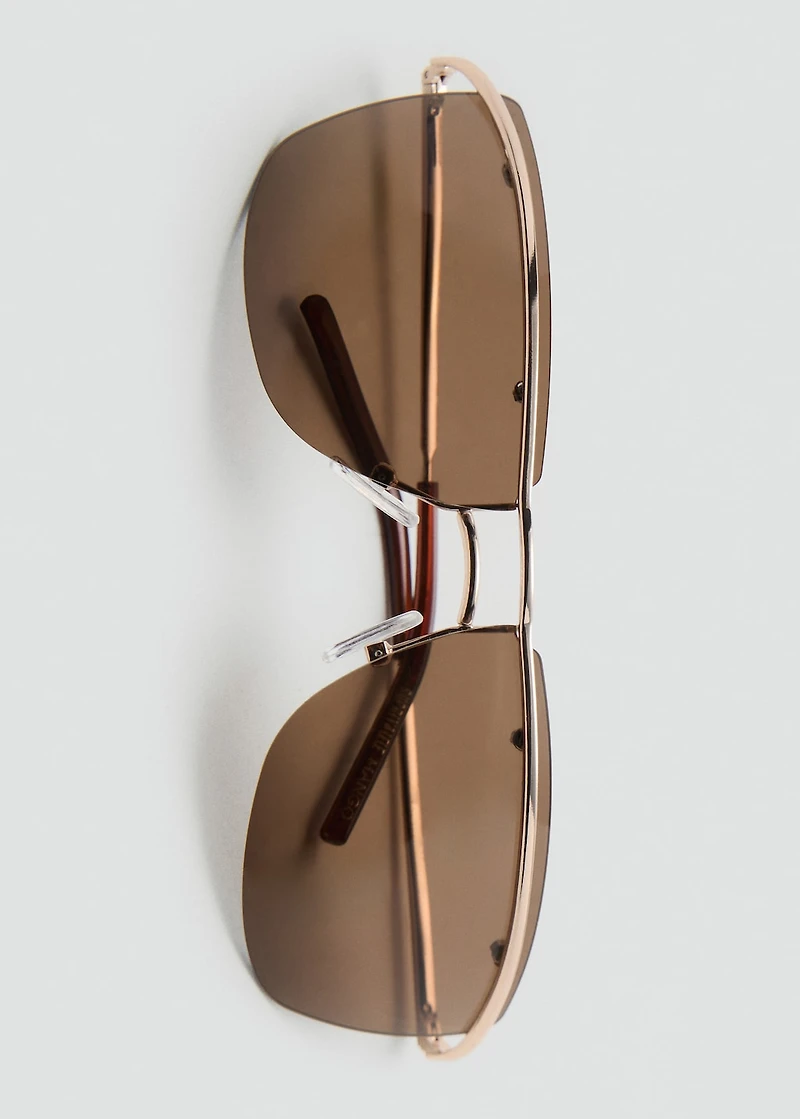 Frameless sunglasses with metal temples