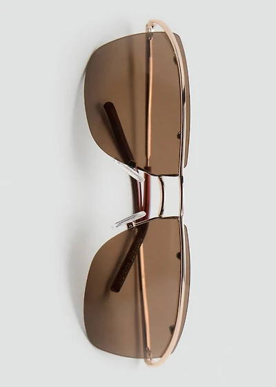 Frameless sunglasses with metal temples