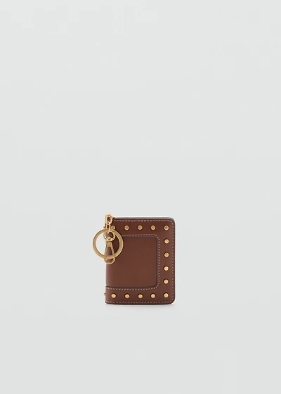 Studded wallet with keychain detail