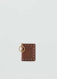 Studded wallet with keychain detail