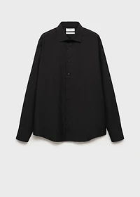 Slim-fit cotton poplin suit shirt