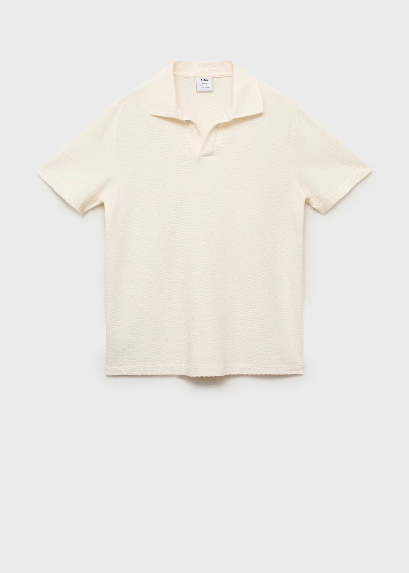 Seersucker cotton polo shirt