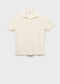 Seersucker cotton polo shirt