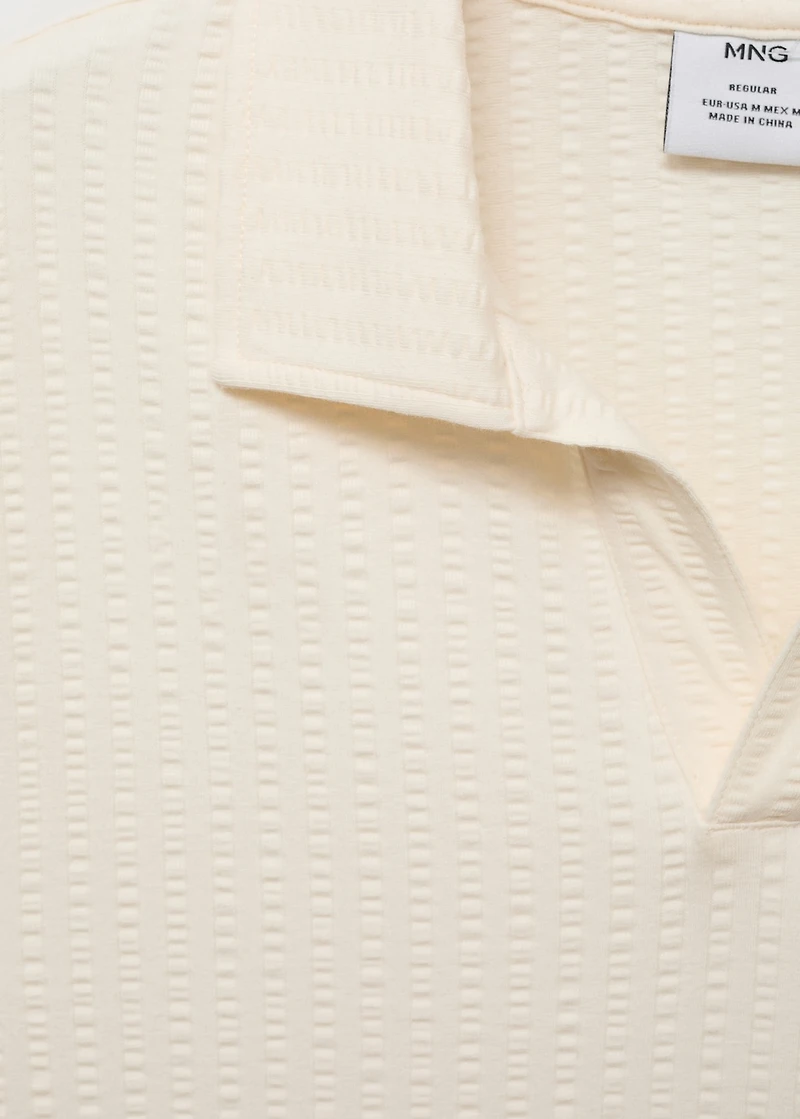 Seersucker cotton polo shirt