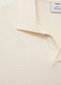 Seersucker cotton polo shirt