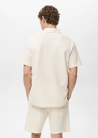 Seersucker cotton polo shirt