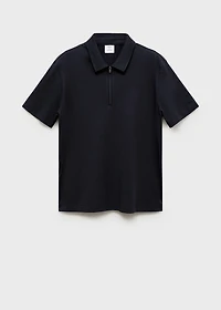 Zip neck polo shirt