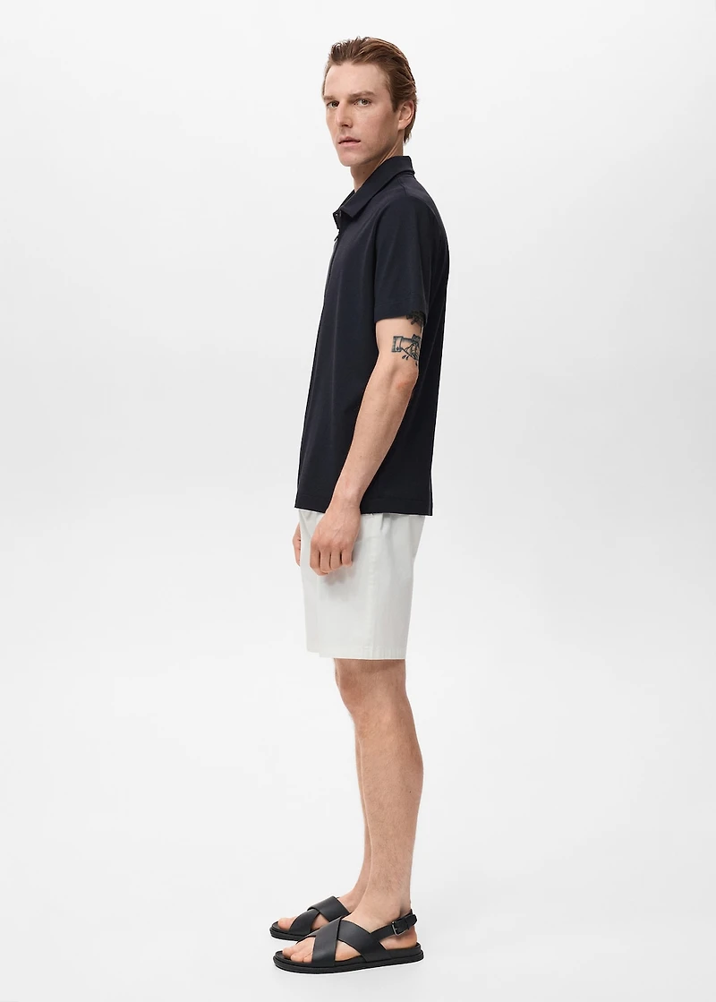 Zip neck polo shirt