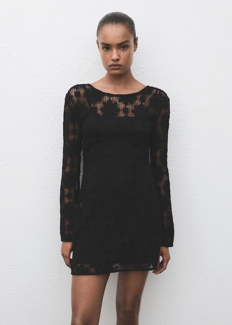Crochet dress with back neckline