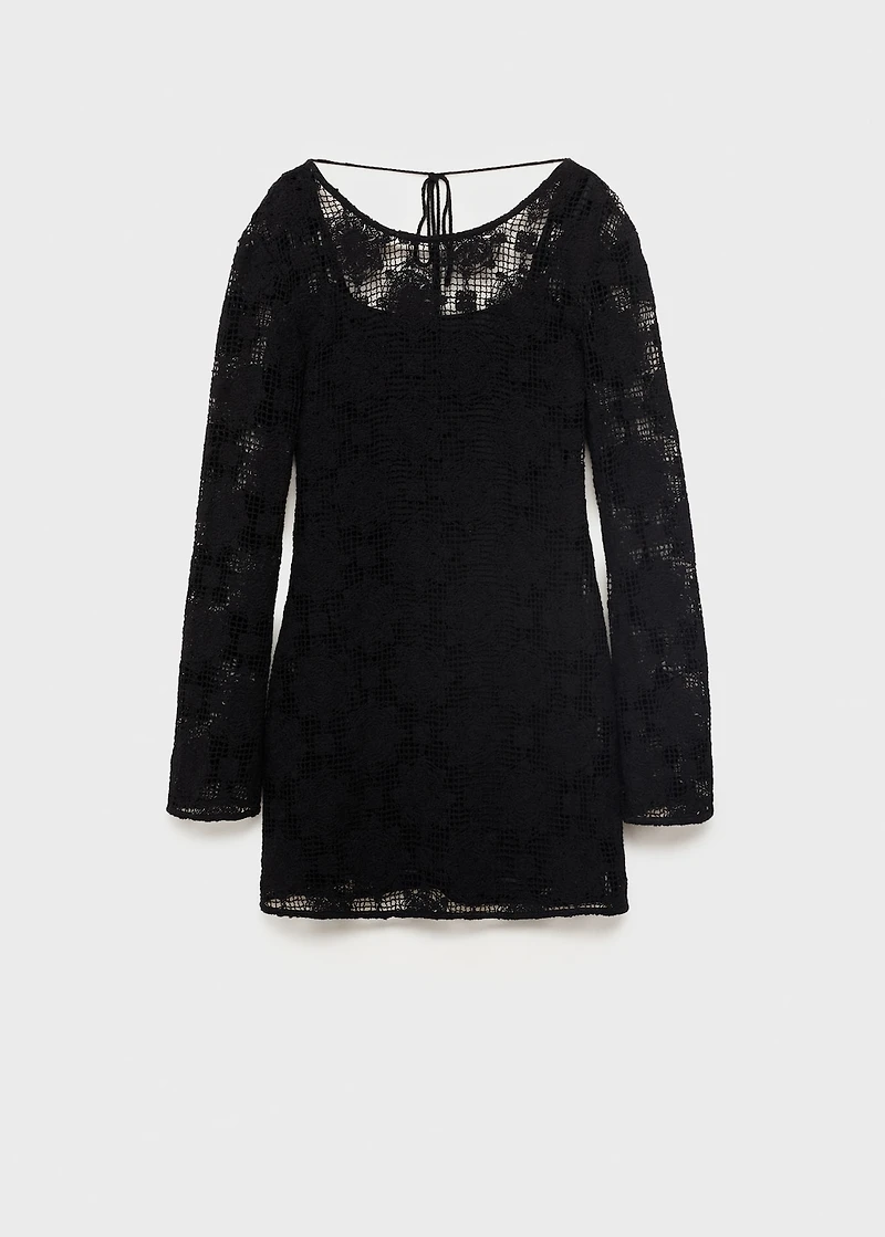 Crochet dress with back neckline