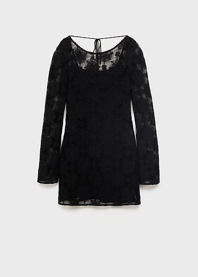 Crochet dress with back neckline