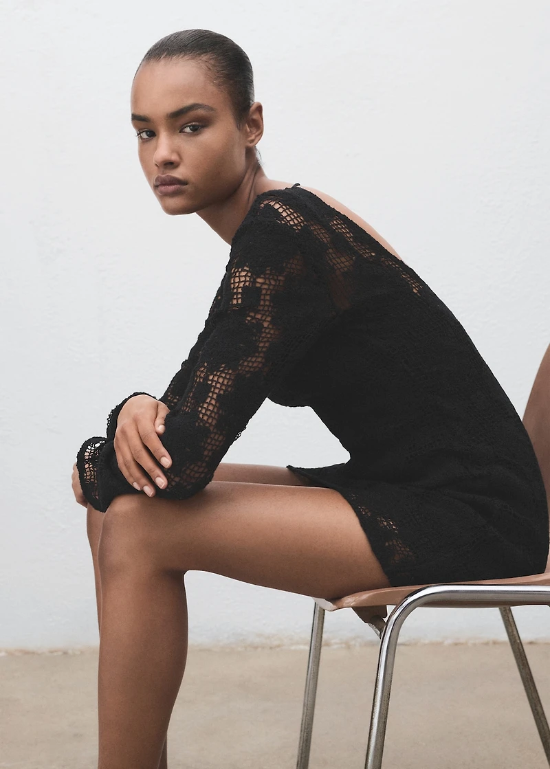 Crochet dress with back neckline