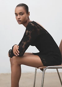 Crochet dress with back neckline