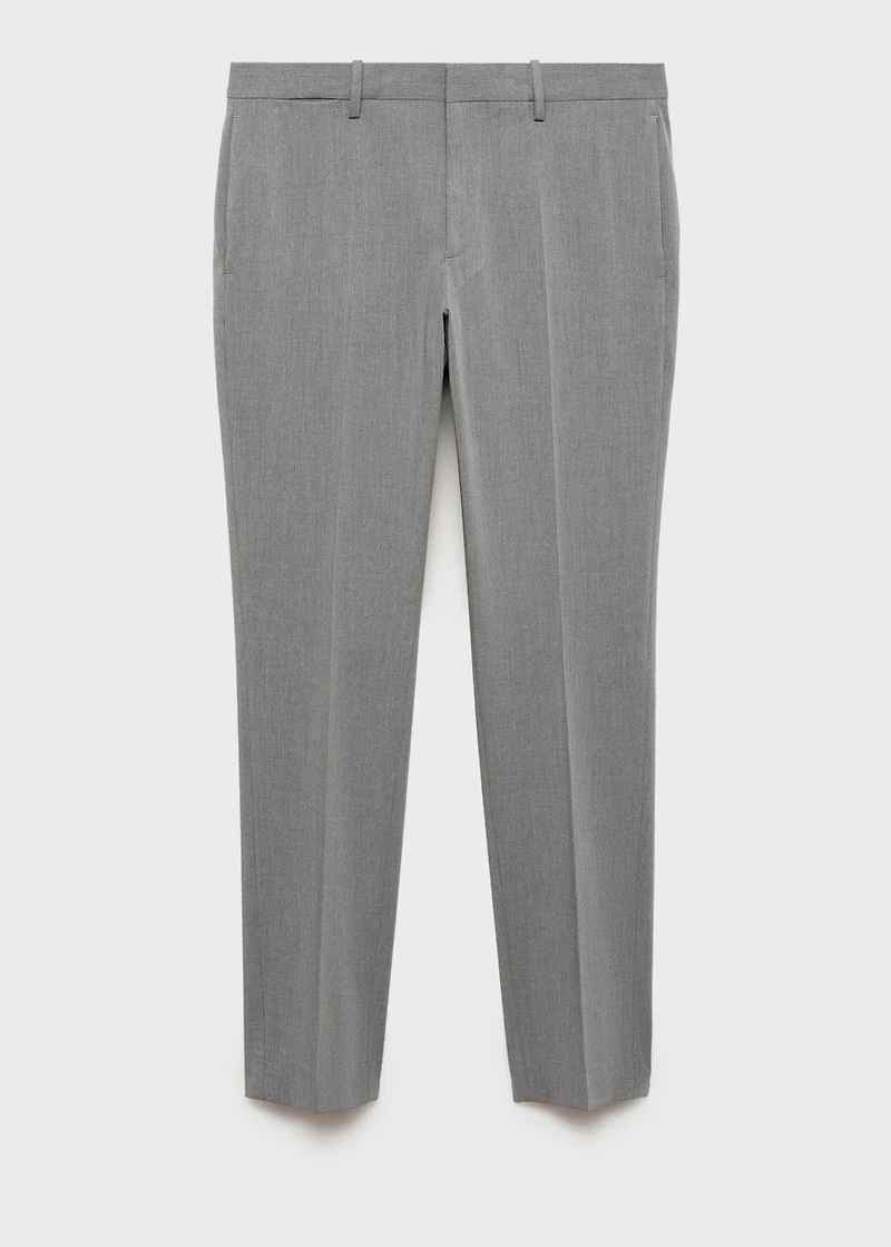 Stretch fabric super slim-fit suit trousers