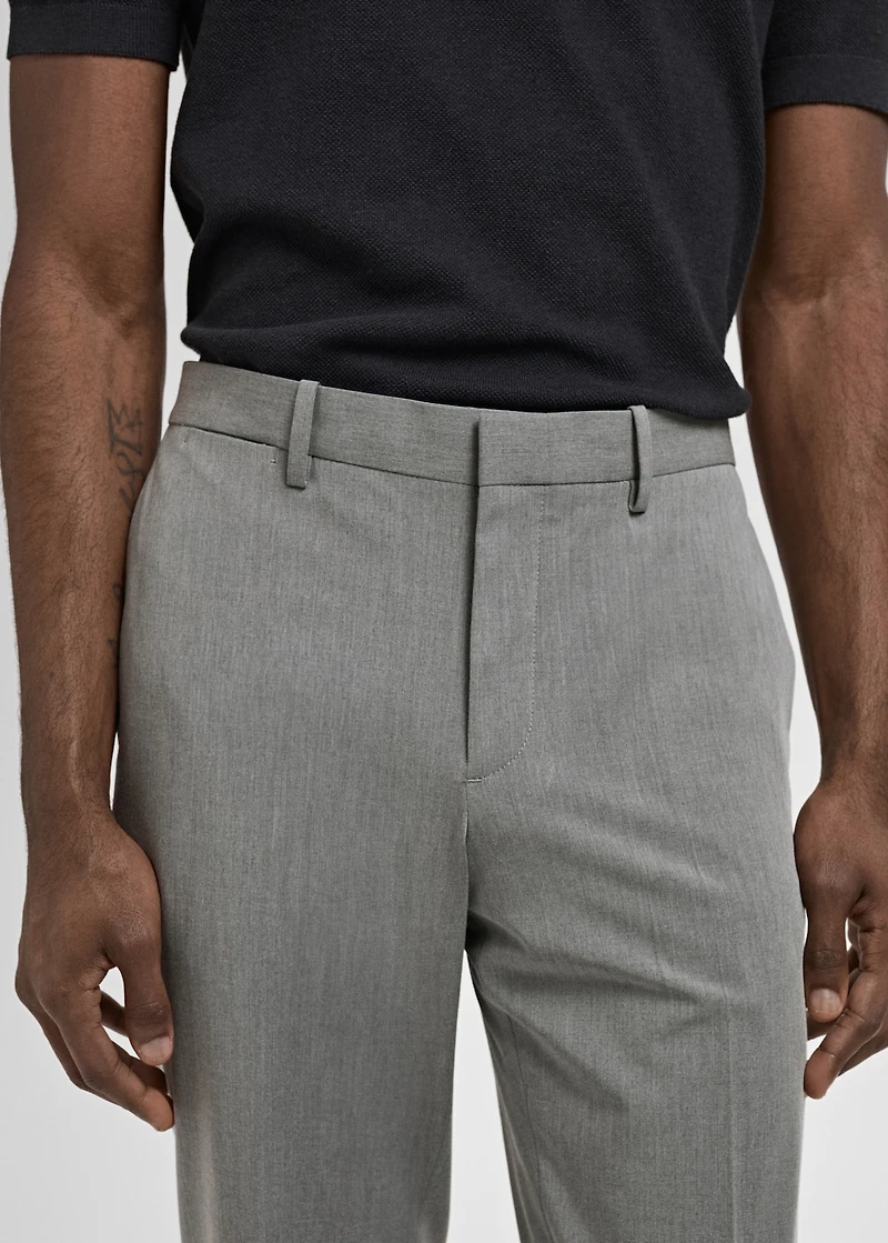 Stretch fabric super slim-fit suit trousers