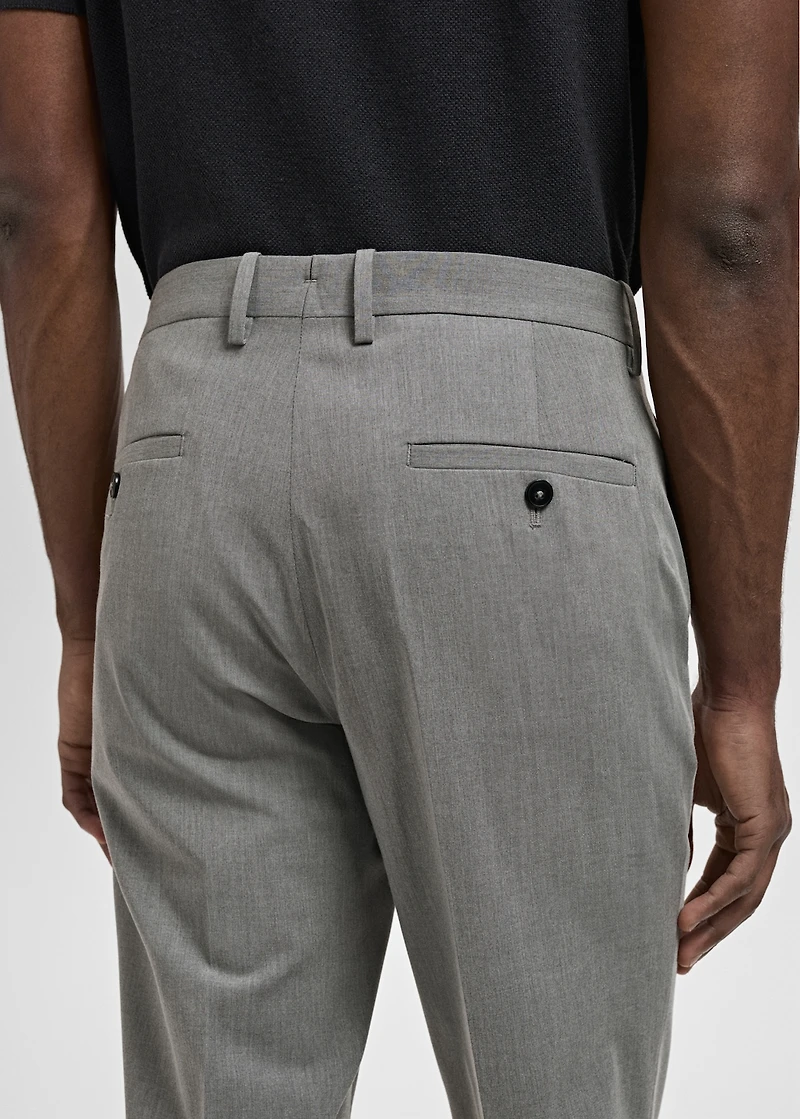 Stretch fabric super slim-fit suit trousers