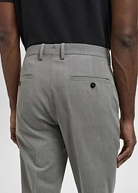 Stretch fabric super slim-fit suit trousers