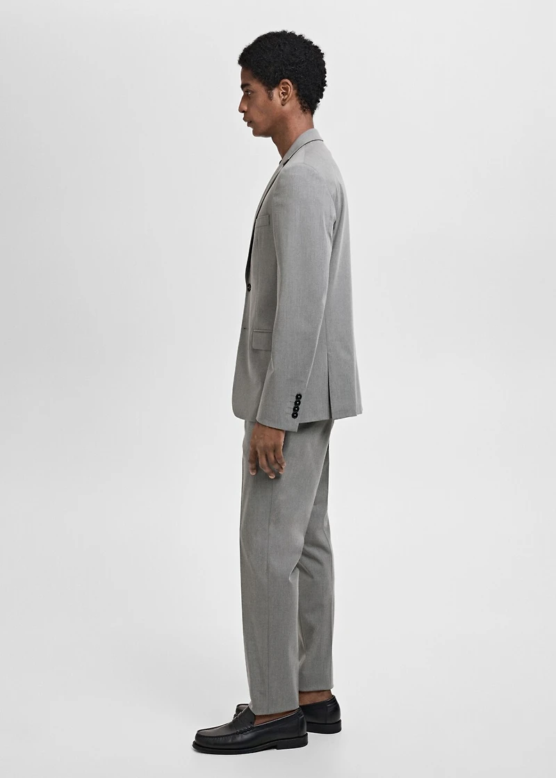 Stretch fabric super slim-fit suit trousers