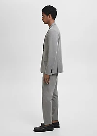 Stretch fabric super slim-fit suit trousers